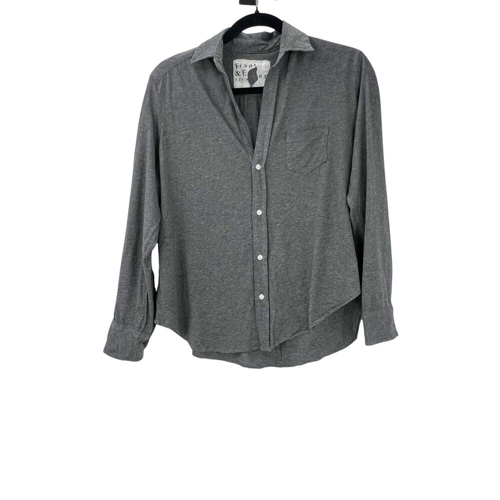 Frank & Eileen Women's Silvio Soft Button-Up Shirt Heather Gray Size M NWOT - Picture 4 of 10